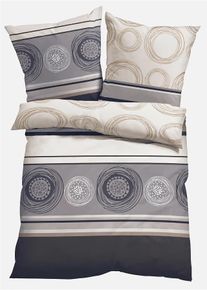 bonprix Posteľn&aacute; bielizeň s kruhmi, &scaron;ed&aacute;, 1x 80/80 cm, 1x 155/220 cm