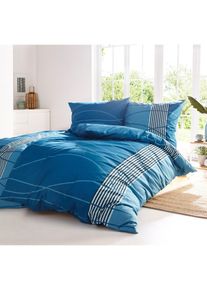 bonprix Posteľn&aacute; bielizeň linon, modr&aacute;, 1x 80/80 cm, 1x 155/220 cm