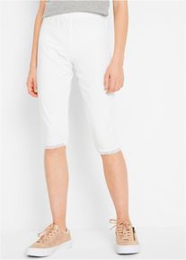 bonprix Colanți capri cu bumbac organic (set/2 buc.), alb, 164