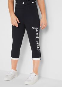 bonprix Legginsy 3/4 z bawełny organicznej, czarny, 128/134