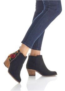 bonprix Cowboy-Boots mit Stickerei, schwarz, Gr.37, Niedliche Cowboy Stiefelette mit Blumenstickerei