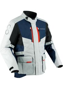Bering Siberia, textile jacket waterproof , color: Light Grey/Blue/Black/Red , size: M