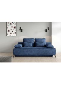 WERK2 Schlafsofa &raquo;Indira Samtvelour Boucle Bezug, Breite 206cm, Liegefl&auml;che 202/145cm, &laquo; 2-Sitzer Sofa & Schlafcouch mit Bettkasten