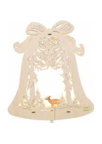 SAICO Original LED Fensterbild &raquo;Glocke mit Reh, inkl. LED-Leuchtmittel, warmwei&szlig;&laquo; E14 BxHxT: 24x28x4, 5 cm