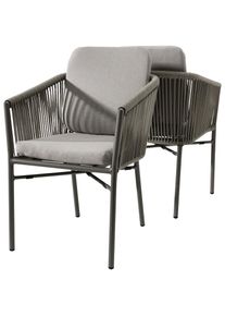 Destiny Gartensessel &raquo;LUCCA&laquo; Set, 2 Stk. tlg. Aluminium, Olefin-Rope, inkl. Auflagen, stapelbar