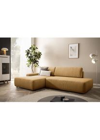 Home Affaire Ecksofa &raquo;TORGE, Schlafsofa Cord, Samtvelours u. Strukur fein, Couch in L-Form&laquo; Schlaffunktion und Bettkasten, Liegefl&auml;che: 210x125 cm, 