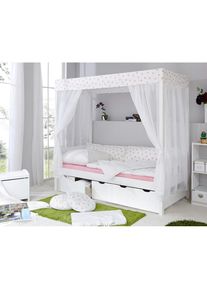 Ticaa Himmelbett &raquo;Lino&laquo; Himmelbett, inkl. Schubkasten und Rollrost