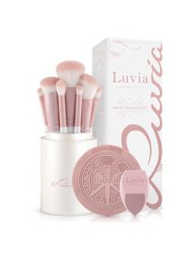 Luvia Cosmetics Kosmetikpinsel-Set &raquo;Prime Vegan Candy&laquo; Mit 7 Pinseln aus Nurai-Haar, Schwamm und Reinigungsmatte, vegan.