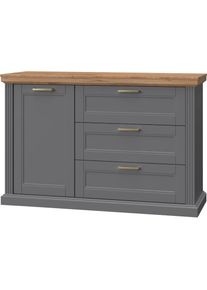 Home Affaire Sideboard &raquo;Tara, Landhaus Kombikommode B/T/H: 138/48/91 cm, FSC -zertifiziert&laquo; Soft-Close-Funktion, goldfarbene Metallgriffe, Innendekor 