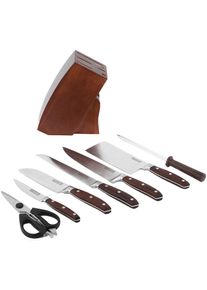 CS SOLINGEN Carl Schmidt Sohn Messerblock &raquo;Soltau&laquo; 8 Stk. aus Holz, Messer aus geschmiedetem Edelstahl