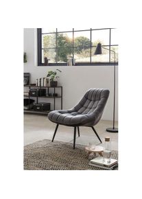 Salesfever Relaxsessel &raquo;Toulon - Komfortabler Loungesessel&laquo; mit XXL-Steppung, mit schwarzen oder naturfarbenen Beinen