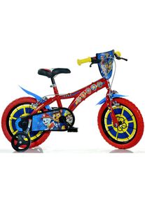 DINO Kinderfahrrad &raquo;Paw Patrol 14 Zoll&laquo; 1 Gang mit St&uuml;tzr&auml;dern und Frontschild