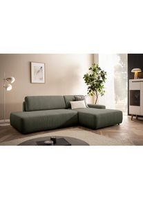 Home Affaire Ecksofa &raquo;TORGE, Schlafsofa Cord, Samtvelours u. Strukur fein, Couch in L-Form&laquo; Schlaffunktion und Bettkasten, Liegefl&auml;che: 210x125 cm, 