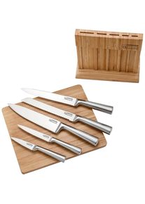 CS SOLINGEN Carl Schmidt Sohn Messerblock &raquo;Soest&laquo; 7 Stk. inkl. Schneidebrett