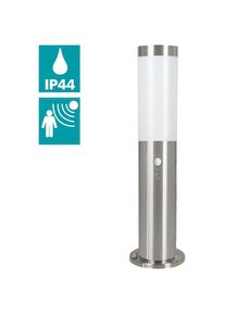 Eglo Sockelleuchte &raquo;HELSINKI LED Wegelampe, Au&szlig;enleuchte, Bewegungsmelder, IP44, Edelstahl&laquo; E27 1 Stk. Au&szlig;en-Wegelampe, Erfassungswinkel 110&deg;, 