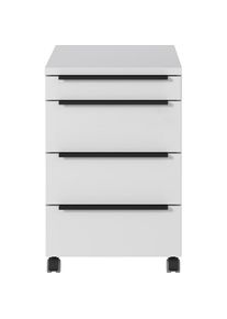 Germania Rollcontainer &raquo;Mailand, mit 4 Schubladen, optional mit Schubladend&auml;mpfung,&laquo; Utensilienfach, 42x63 cm, Made in Germany