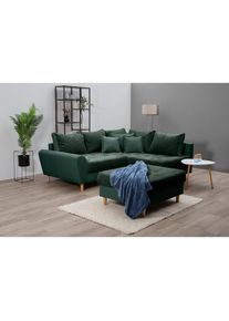 Home Affaire Ecksofa &raquo;Rice L-Form, B: 223 cm - OTTO. Verl&auml;ssliche Qualit&auml;t.&laquo; Set: Sofa & Hocker, mit 3 Zierkissen, Federkern