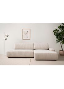 Home Affaire Ecksofa &raquo;TORGE, Schlafsofa Cord, Samtvelours u. Strukur fein, Couch in L-Form&laquo; Schlaffunktion und Bettkasten, Liegefl&auml;che: 210x125 cm, 