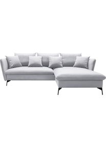 OTTO home Ecksofa &raquo;LIVORNO, 258 cm, L-Form, &laquo; Schlaffunktion u. Bettkasten (139/224cm), Samt, Struktur, Webstoff