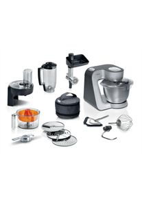 Bosch K&uuml;chenmaschine &raquo;MUM5935B Durchlaufschnitzler, 3 Scheiben, Mixer, silber&laquo; Fleischwolf, Kekspresse, Zitruspresse, 3 R&uuml;hr-/Knethaken, sp&uuml;lm.fest
