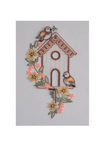 Stickereien Plauen Fensterbild &raquo;Vogelh&auml;uschen&laquo;