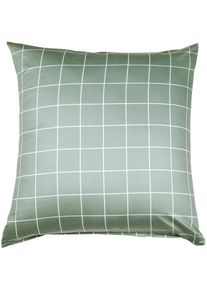 Janine Kissenbezug &raquo;modernclassic 39025, Mako-Satin aus 100% Baumwolle&laquo; mit Rei&szlig;verschluss, in Gr. 40x80 oder 80x80 cm, mit Karos und Streifen