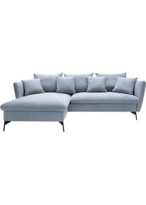 OTTO home Ecksofa &raquo;LIVORNO, 258 cm, L-Form, &laquo; Schlaffunktion u. Bettkasten (139/224cm), Samt, Struktur, Webstoff