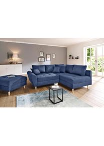 Home Affaire Ecksofa &raquo;Rice L-Form, B: 223 cm - OTTO. Verl&auml;ssliche Qualit&auml;t.&laquo; Set: Sofa & Hocker, mit 3 Zierkissen, Federkern
