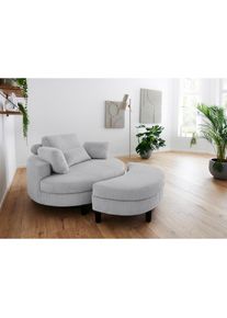 ATLANTIC HOME COLLECTION Loveseat &raquo;Ravi, B: 114 cm&laquo; XXL- Sessel, mit Stauraumhocker, R&uuml;ckenst&uuml;tze & 4 Zierkissen