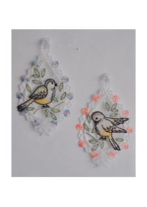 Stickereien Plauen Fensterbild &raquo;Vogelpaar&laquo;