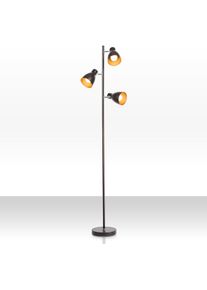 B.K.LICHT Stehlampe E27 LED Stehleuchte Design Standleuchte Retro Vintage Metall schwarz-gold