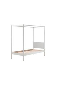 Vipack Himmelbett &raquo;Pino, Kiefer massiv wei&szlig; lackiert, Made in Europe, zeitloses Design&laquo; B/H/T ca. 208x191x148cm, inkl. Rolllattenrost, 2 Breiten zur 