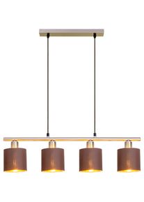 N&auml;ve n&auml;ve Pendelleuchte &raquo;Maron&laquo; E14 1 Stk. 4er Pendel, E14 max. 40W, braun/gold/satin-nickel, Stahl/Textil