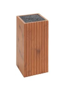 Wenko Messerblock &raquo;Modell Mera&laquo; Messerhalter f&uuml;r die K&uuml;che mit Borsteneinsatz, Bambus, Landhaus-Stil