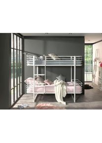 Vipack Etagenbett &raquo;Oscar, Metallbett mit 2 Liegefl&auml;chen 90/200, stabil und standfest&laquo; B/H/T ca. 205x166x99cm, pulverbeschichtet wahlweise in 2 Farben,