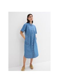 bonprix Jeanskleid &raquo;Jeanskleid, Oversized&laquo; 2 Stk. tlg. Brusttasche mit Brusttasche und dekorativer Knopfleiste blau, Gr&ouml;&szlig;e 52