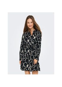 Only Druckkleid &raquo;ONLCORY LIFE L/S V-NECK TUNIC WVN NOOS&laquo; Sommerkleid mit Tailleng&uuml;rtel schwarz, Gr&ouml;&szlig;e S
