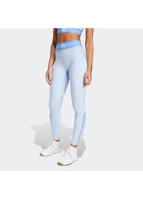 adidas Performance Trainingstights &raquo;HYG RIB 1/1 L&laquo; mit hohem Bund, aus Polyester und Elasthan, schnell trocknend blau, Gr&ouml;&szlig;e XL