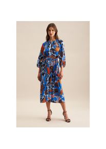 Seidensticker Sommerkleid &raquo;Schwarze Rose&laquo; 3/4 Rundhals Floral blau, Gr&ouml;&szlig;e L40