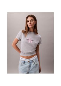 Calvin Klein Jeans T-Shirt &raquo;HERO SS CLASSIC MONOLOGO CNECK T&laquo; Rundhalsausschnitt, Regular Fit, Logo-Druck grau, Gr&ouml;&szlig;e XXL (46)