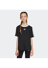 adidas Sportswear T-Shirt &raquo;JG 3S BF TEE&laquo; klassische Passform, 3-Streifen an den &Auml;rmeln, aus Baumwolle schwarz-wei&szlig;, Gr&ouml;&szlig;e 170