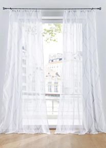 bonprix F&uuml;gg&ouml;ny hull&aacute;mos mint&aacute;val, extrahossz&uacute; v&aacute;ltozatban is (1 darab), feh&eacute;r, mag./sz&eacute;l.: 145/144 cm