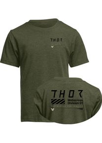 Thor Stamp, t-shirt giovani , colore: Verde Scuro/Nero/Grigio Chiaro , dimensione: XS