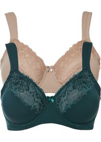 Minimizer-BH med vadderade axelband (2-pack) - gr&ouml;n - storlek 95G - bonprix