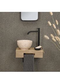 Differnz, Waschtischkonsole, Fonteinplank Hout 40x25x10cm Licht Eiken