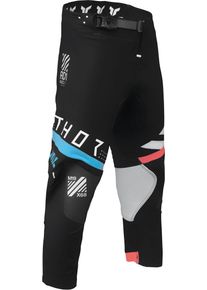 Thor Sportmode Synth, pantalon textile pour jeunes , couleur: Noir/Bleu Clair/Rouge Clair/Blanc , taille: 28