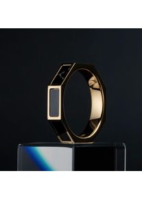 Men Marble Ring Gold, Black Holzkern