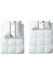 Ribeco, Federbettdecke + Federkissen &raquo;Laram, 2-tlg. Naturprodukt zum TOP-Preis!&laquo; Decke mit Kissen, verschiedene Gr&ouml;&szlig;en, Bettdecke 135x200, 155x220 cm,