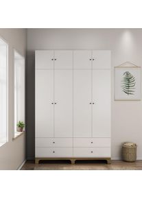 OTTO home, Kleiderschrank &raquo;Oslo Schlafzimmerschrank Garderobe wei&szlig; Landhaus Bestseller&laquo; Schlafzimmerschrank mit 4 T&uuml;ren und 4 Schubladen, Breite 160cm