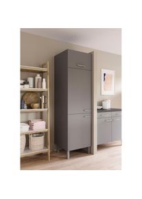 Optifit, K&uuml;che &raquo;Lilly&laquo; Breite 60 cm, wahlweise mit E-Ger&auml;t, K&uuml;che: grau + Front: basaltgrau + Korpus: basalt grau + Arbeitsplatte: Black Stone, B/H/T: